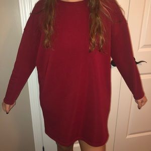 Red sweater dress